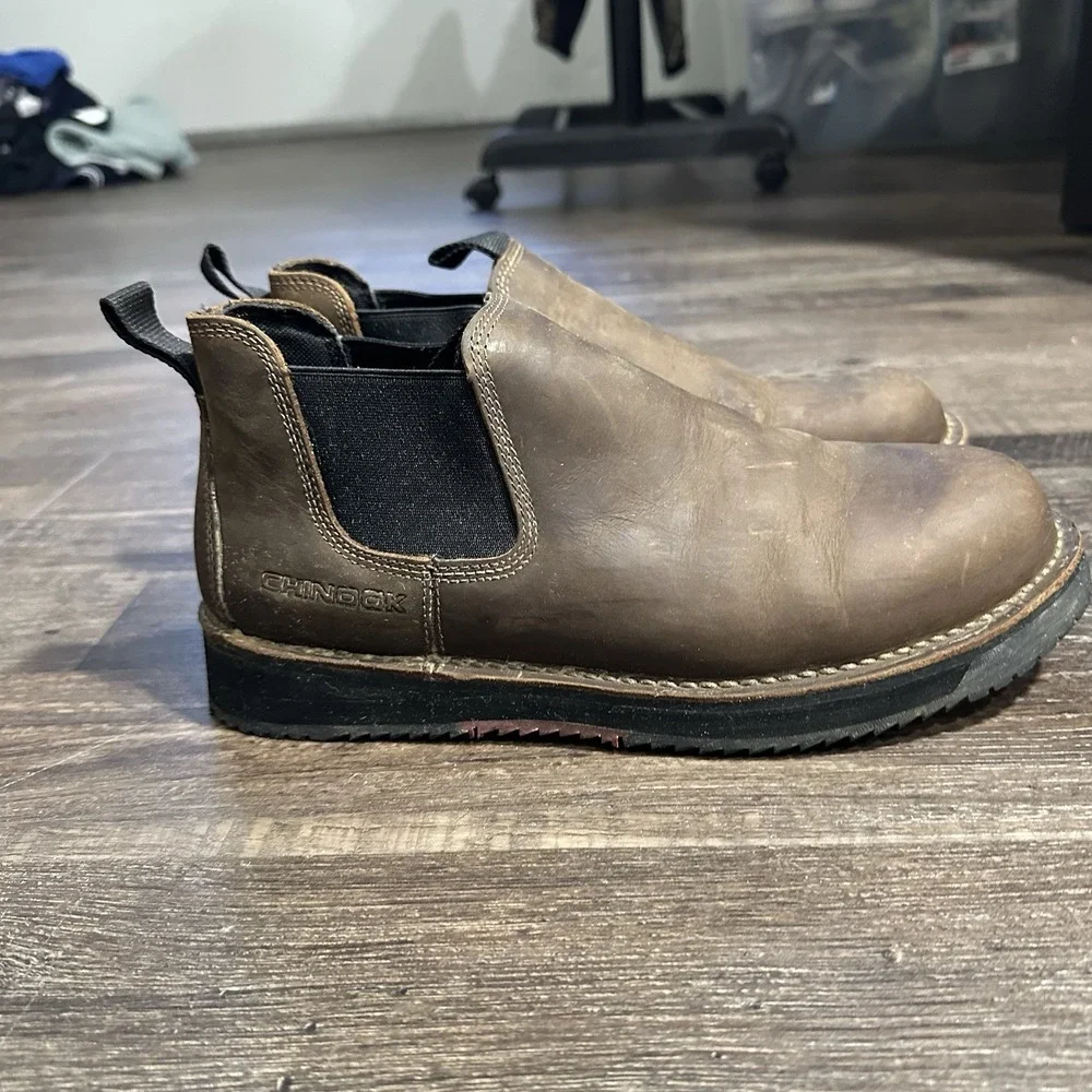 Chinook Romeo Heritage Full Grain Leather Slip-On Boots Men's Brown Shoe